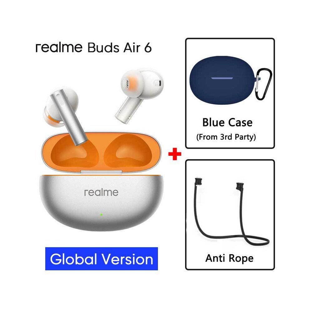 ( Gl N Blue) Global Version Realme Buds Air 6 Tws Earphone Hi-Res Lhdc 5.0 Active Noise Silver/Blue 9123213529746