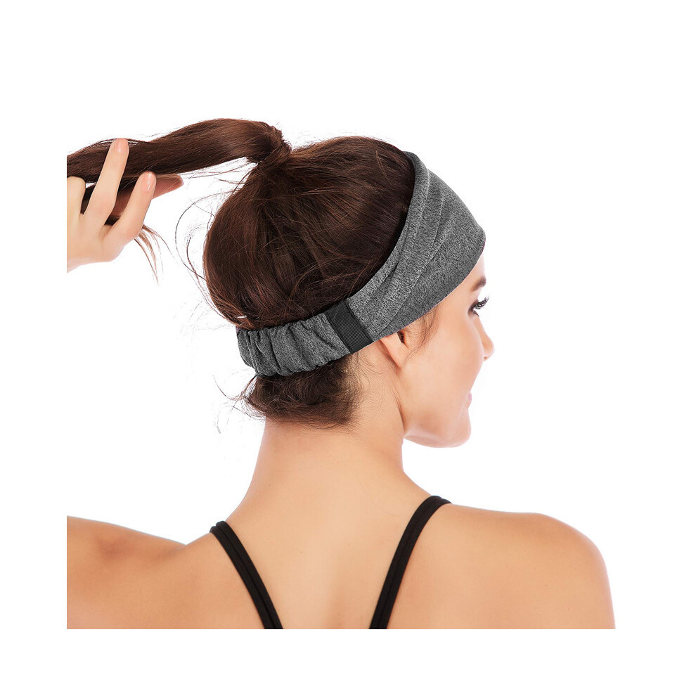(Grey) Bluetooth 5.0 Sports Headband Stereo Earphone Music Player With Microphone Grey 9123213488982