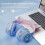 (Pink) Cat Ear Headphone Bluetooth Wireless Music Headset Gradient Color LED 4
