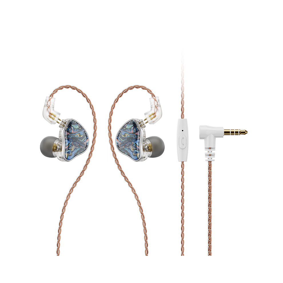 ( With Mic) Nicehck Db2 Microphone Hifi Music Earphone 1Dd+1Ba Hybrid Dual Driver Blue 9123213509816