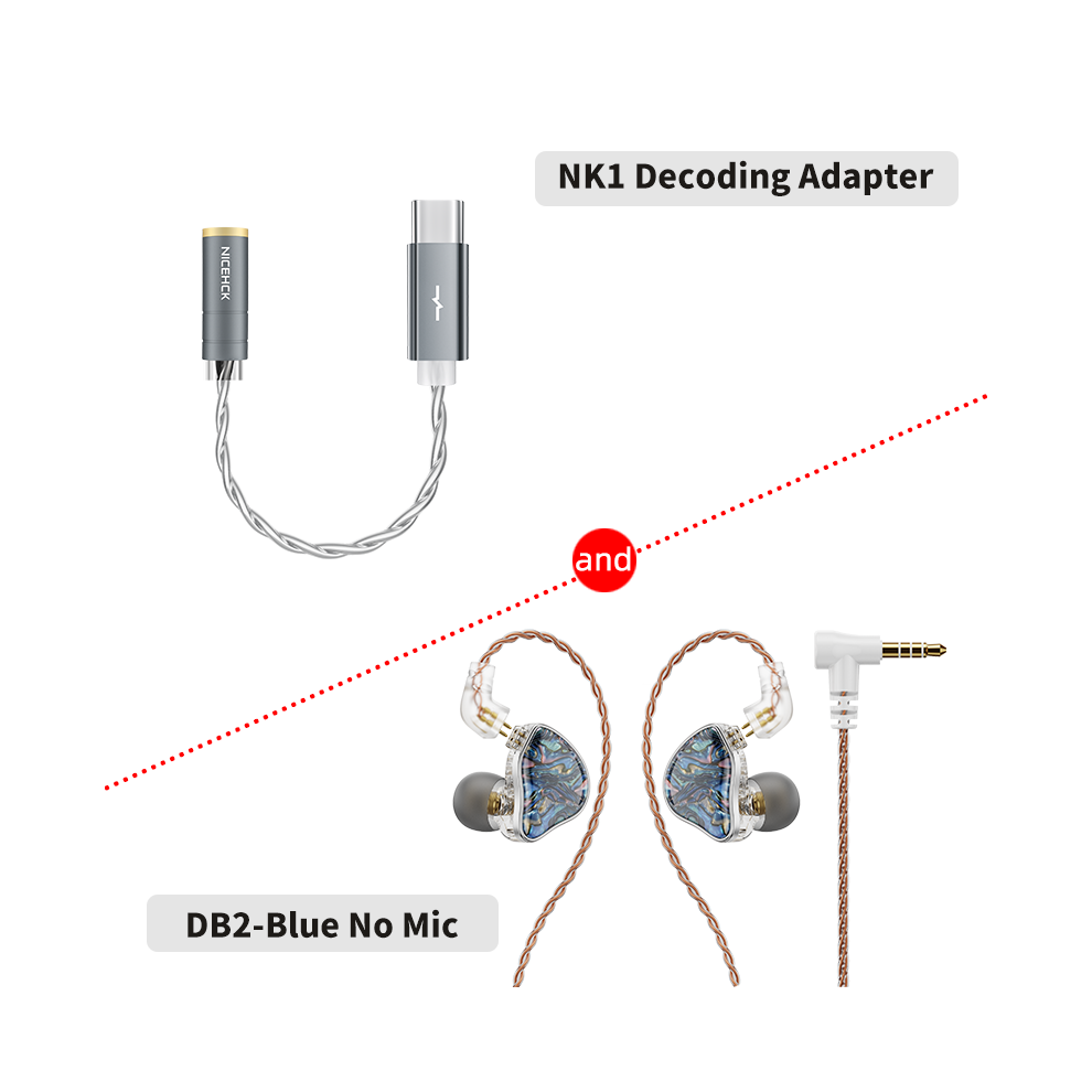 Maxpower (Bluenomic And Nk1) Nicehck Db2 Microphone Hifi Music Earphone 1Dd+1Ba Hybrid Dual Driver