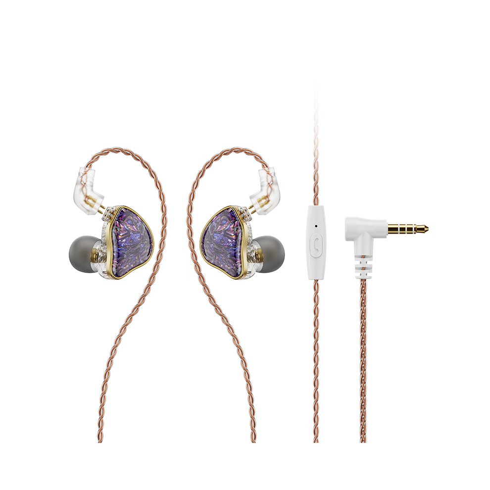 Maxpower ( With Mic) Nicehck Db2 Microphone Hifi Music Earphone 1Dd+1Ba Hybrid Dual Driver Purple