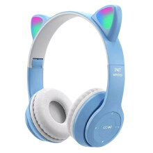 (Blue) Bluetooth Wireless Earphones Flash Light Bluetooth Headset Kid Girl Voice