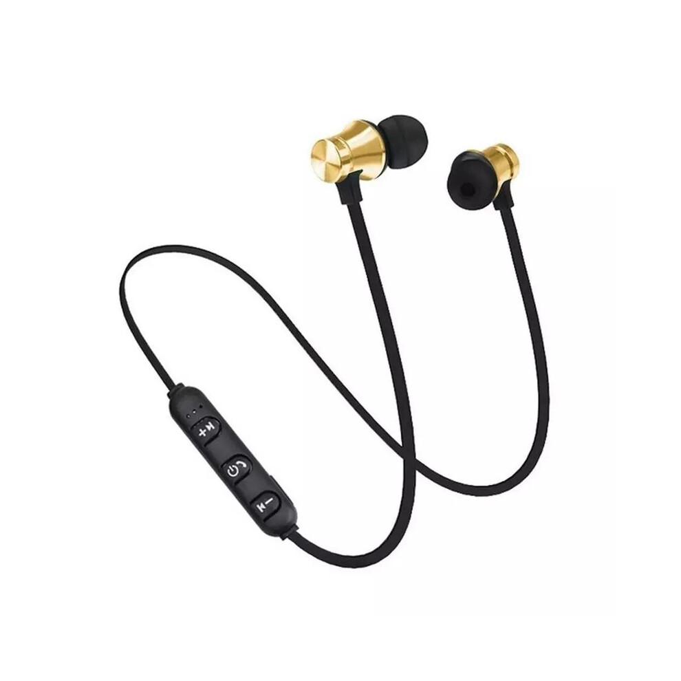 (Gold) Xt11 Magnetic Gym Wireless Headphones Sports In-Ear Headset Hanging Neck Gold 9123213508444