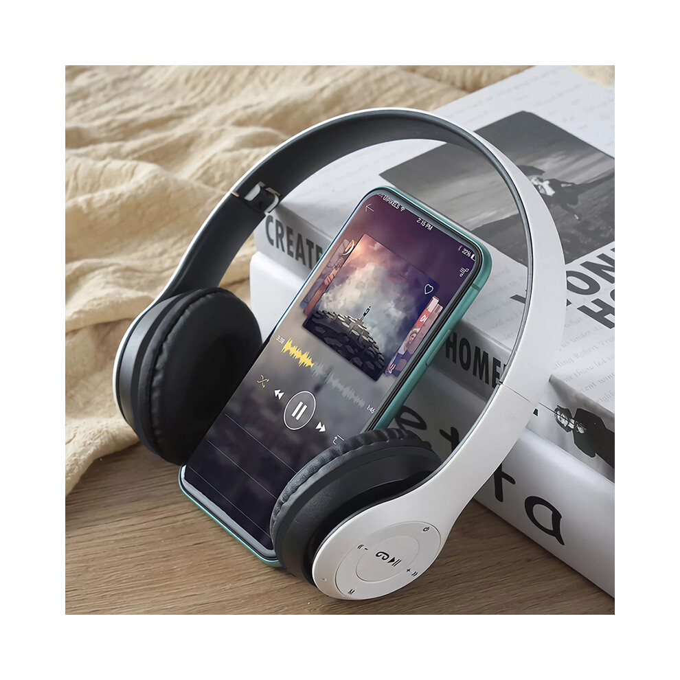 (White) Tws Stereo Wireless Headphone Bluetooth 5.3 Over-Ear Headphones Music White 9123213521719