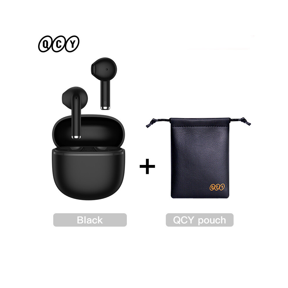 (Black with Pouch) QCY Ailybuds Lite Wireless Earphones Bluetooth 5.3 TWS Earbuds Semi in-Ear-image-OPC-PDZMDYC-NEW