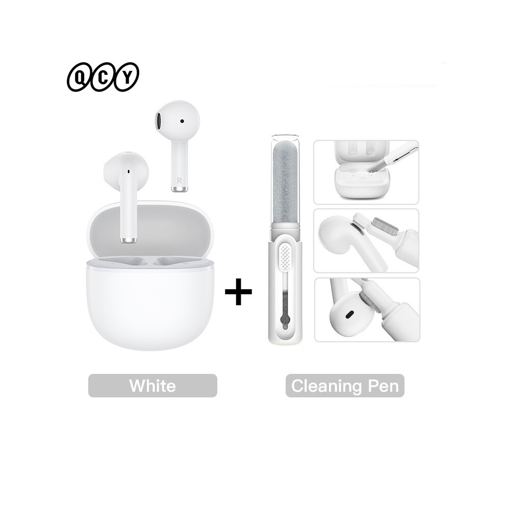 (White with Pen) QCY Ailybuds Lite Wireless Earphones Bluetooth 5.3 TWS Earbuds Semi in-Ear-image-OPC-PDZMDYG-NEW