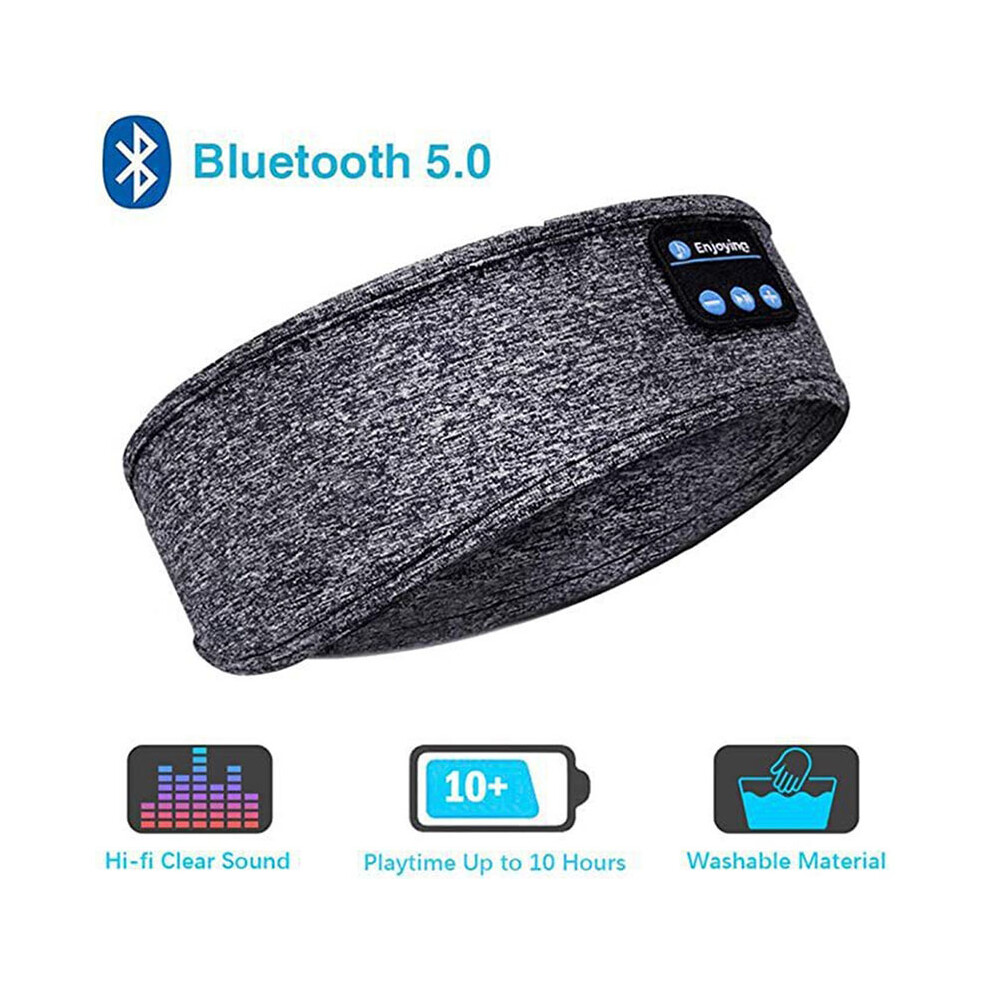 (GRAY) Wireless Bluetooth Headset Sports Sleep Headband Eye Mask Fone Bluetooth