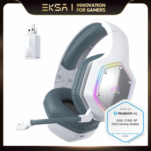 (Black) EKSA E1000 WT 2.4G Low Latency Wireless Gaming Headphones for PC/PS4/PS5/Xbox, 1