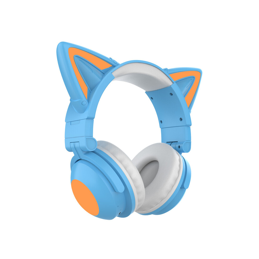 Maxpower (Blue No Retail Box) Rgb Cat Ear Wireless Headsets With Mic 7.1 Stereo Music Bluetooth 5.0