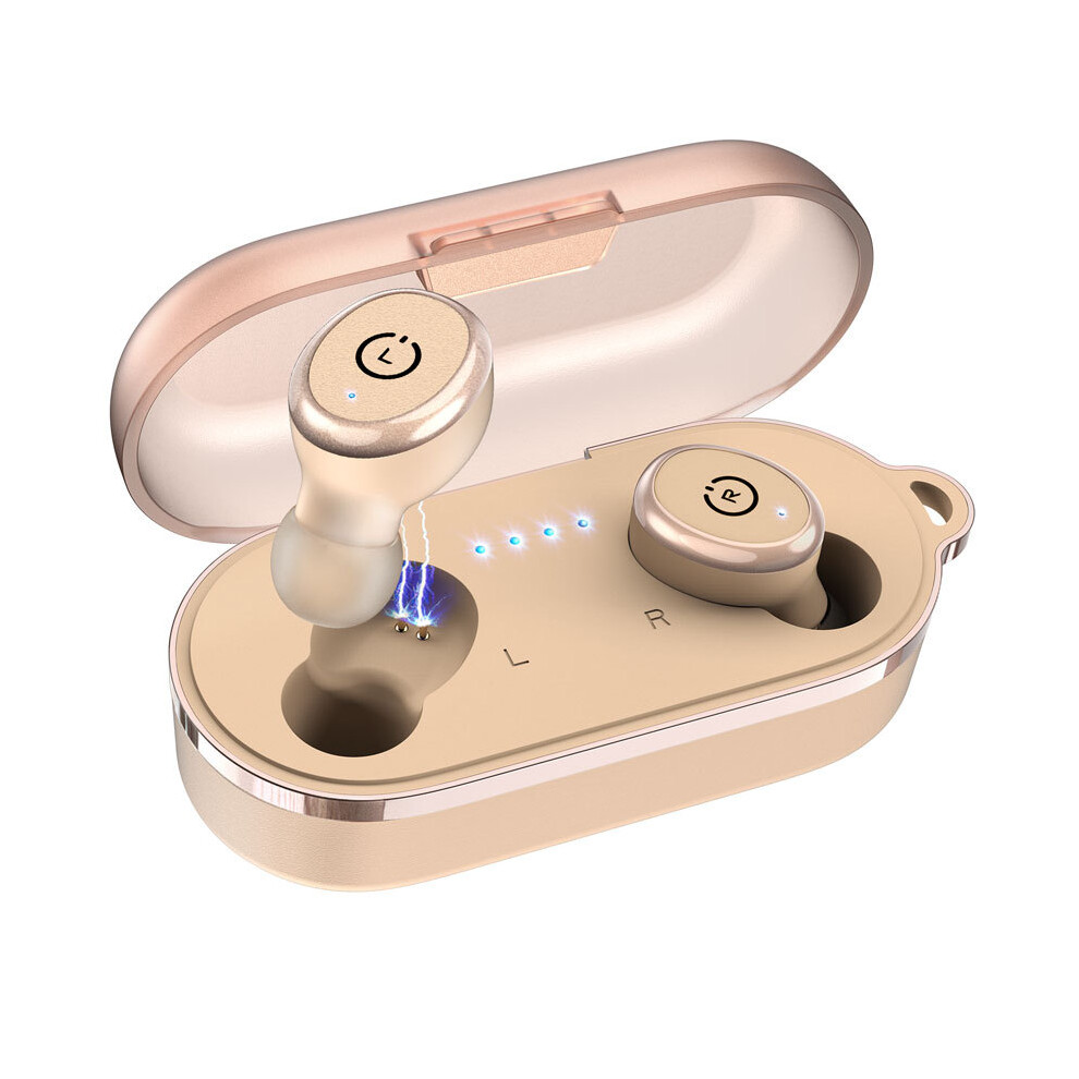 ( Cream) Tozo T10 Bluetooth 5.3 Earphones ,Wireless Headphones Ai Enhanced Calling Yellow/Cream 9123213444223