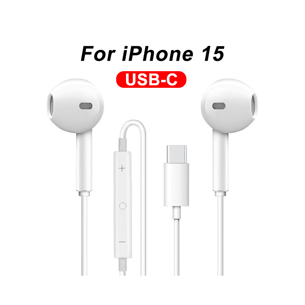 (Usb-C) Usb-C Headphones For Apple Iphone 15 Pro Max 14 13 12 11 Wired Earphones 9123213491456