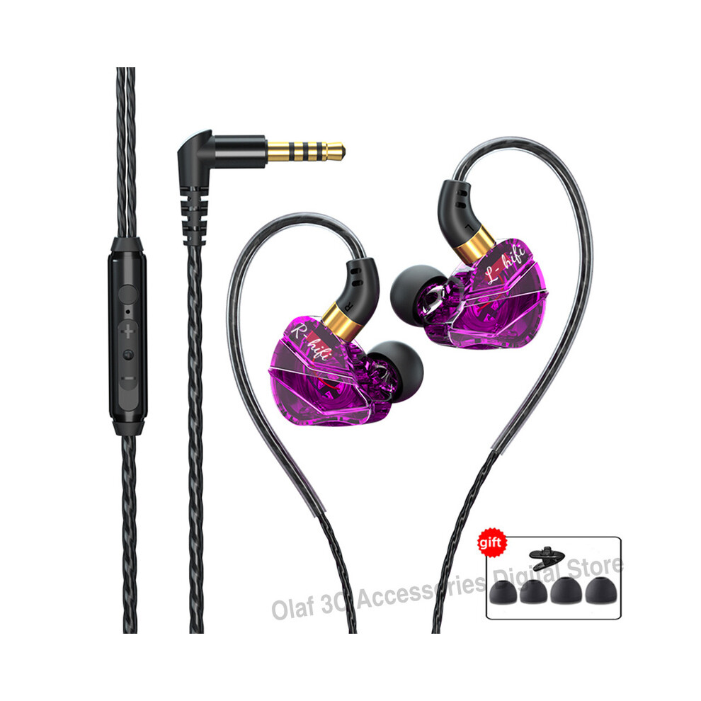 (-3.5Mm Jack) Olaf Gaming Headset Wired Earphones 3.5Mm Cable Headphones Handsfree Bass Purple 9123213501551