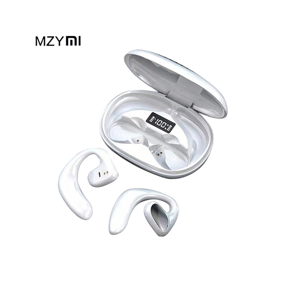 Maxpower (White) Mzymi Wireless Earphone S900 Bone Conduction Open Ear Headphone Bluetooth