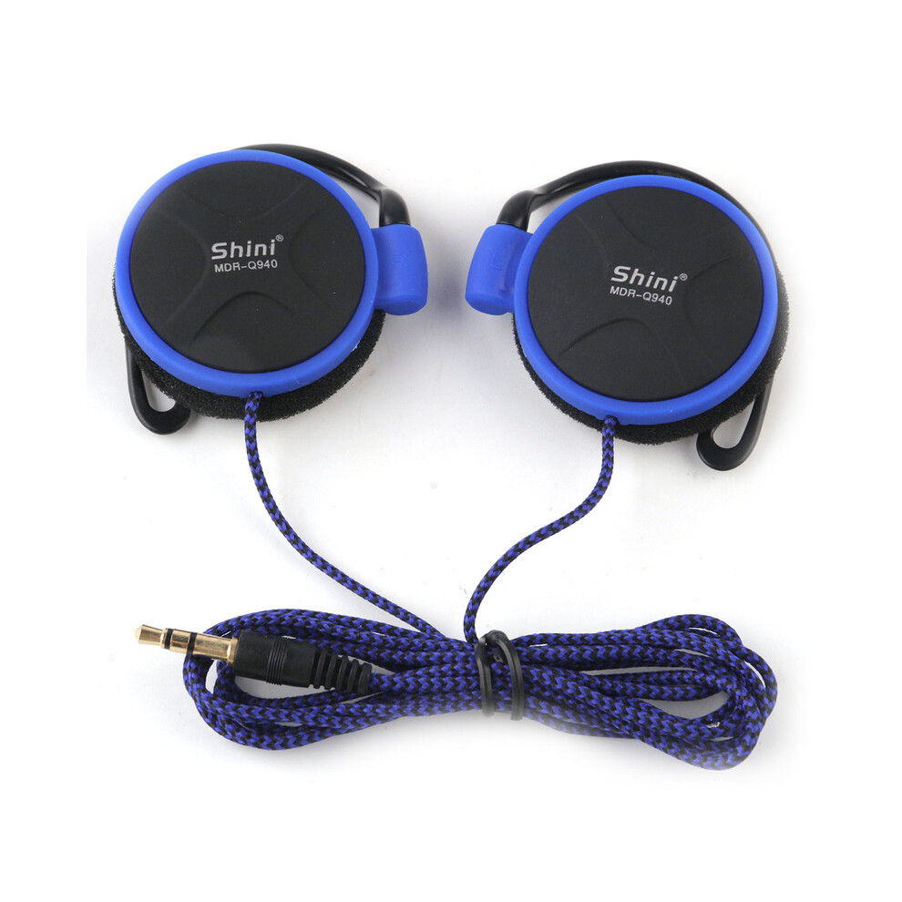 Maxpower (Blue) Universal Ear Hanging Earphone 3.5Mm Headphones Stereo Bass Music Earphone Blue