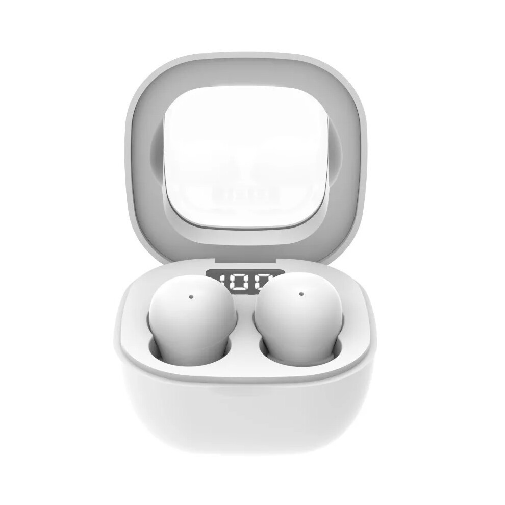 (White) SK19 TWS Wireless Bluetooth Headphones In-Ear Invisible Sleep Earbuds