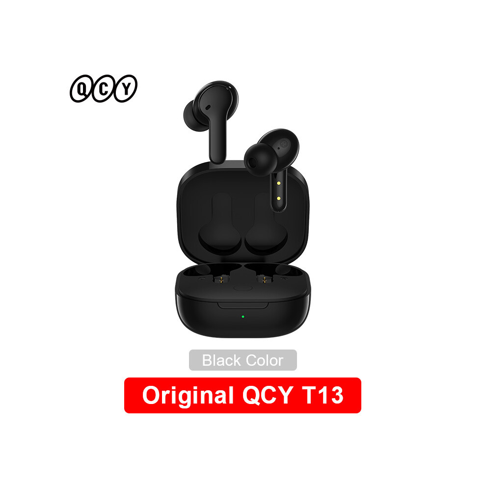 (QCY T13 Black) QCY T13 Wireless Smart Headphone BT5.1 TWS Earphone 4 Mic ENC HD Call