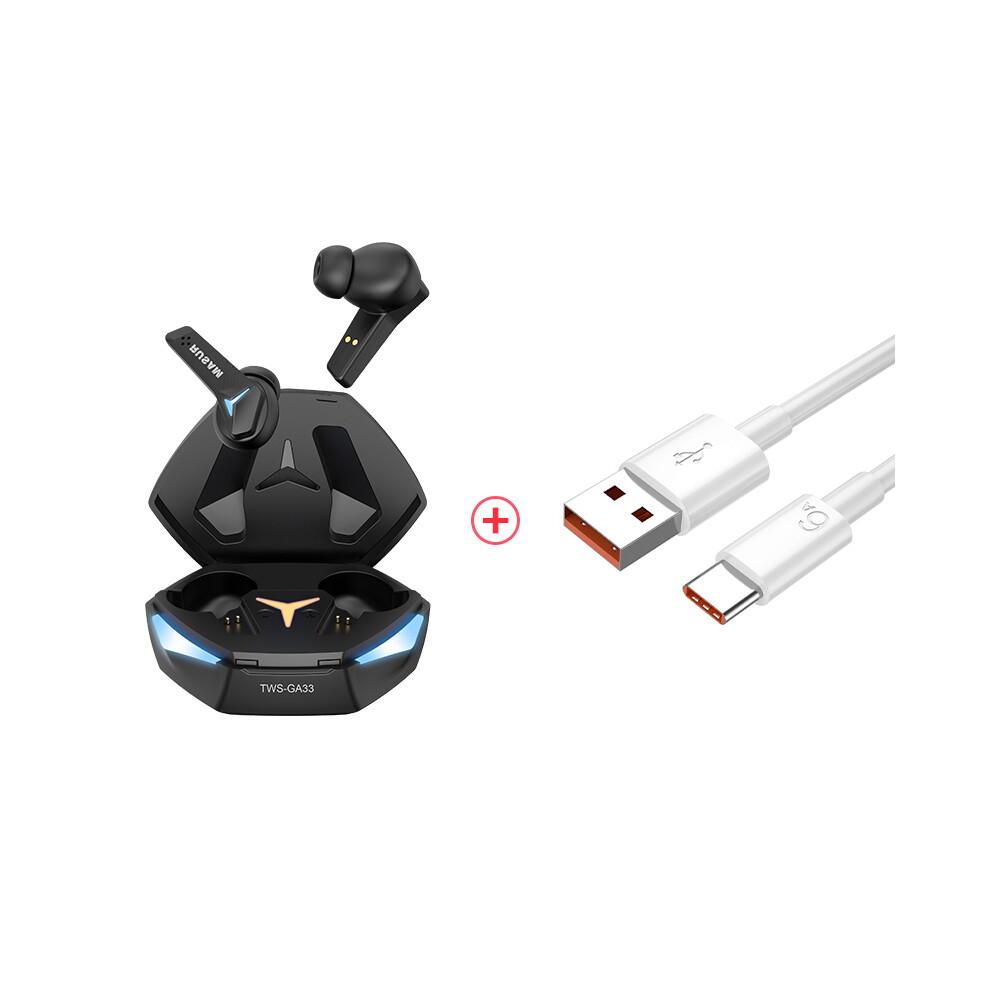 (1 black 1 cable) RUSAM GA33 Gamer Headset Low Latency Bluetooth Headphones TWS Wireless-image-OPC-PDZMGKN-NEW