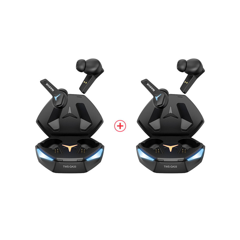 (2 black) RUSAM GA33 Gamer Headset Low Latency Bluetooth Headphones TWS Wireless-image-OPC-PDZMGKZ-NEW