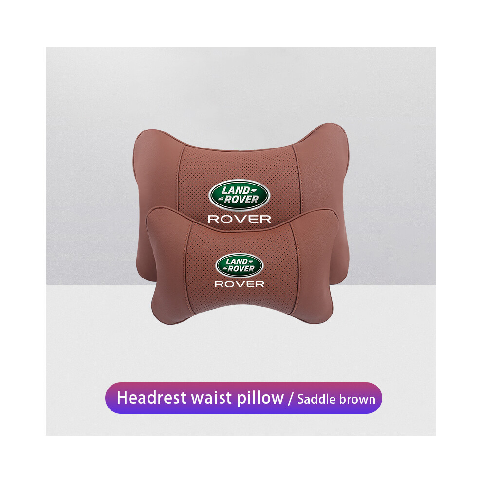 Maxpower (Saddle ) Car Neck Pillows Pu Leather Memory Foam Headrest Lumbar Cushion For Land Brown