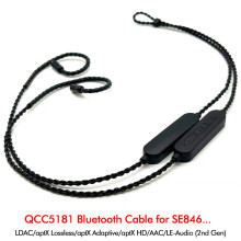 (2Pin) QCC5181 Bluetooth Cable LDAC aptX Lossless BT5.4 LE-Audio 20mS Gaming