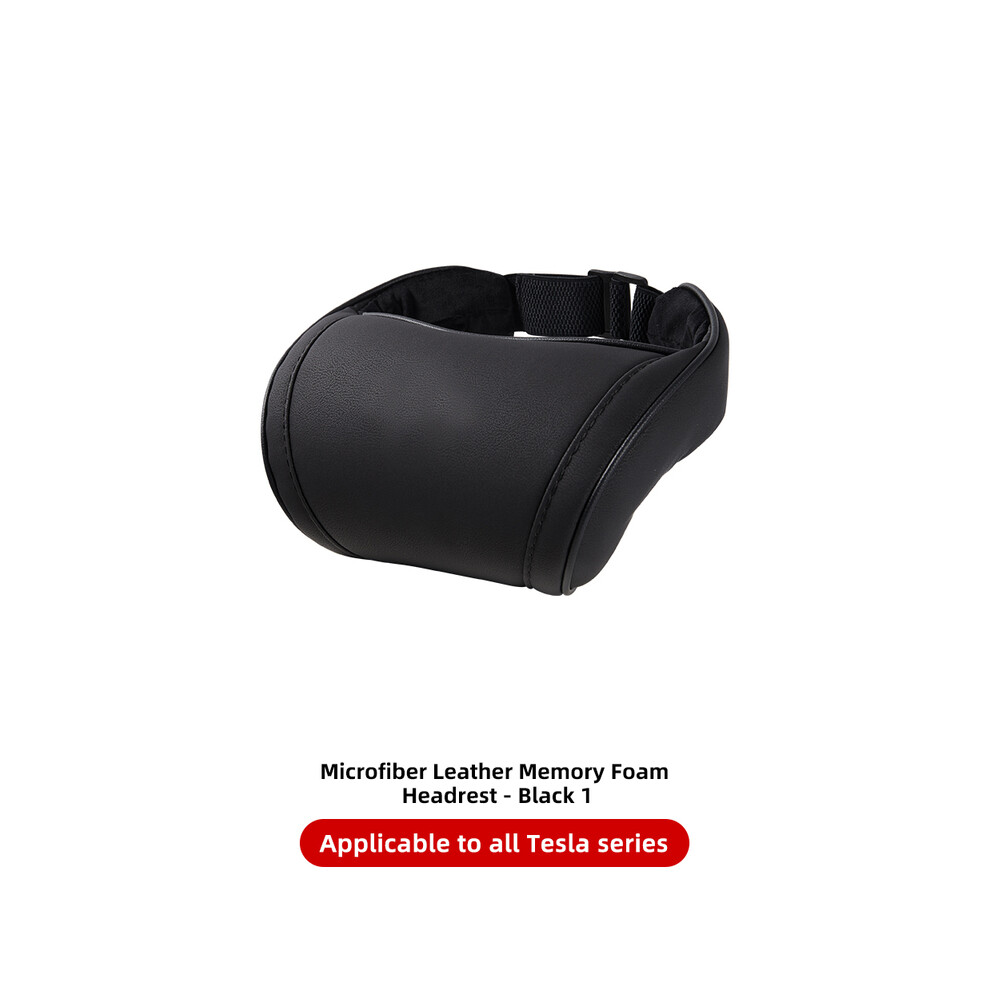 Maxpower (1Pcs Black) Seat Headrest Travel Rest Neck Pillow Pu Leather Neck Pillow Memory Foam