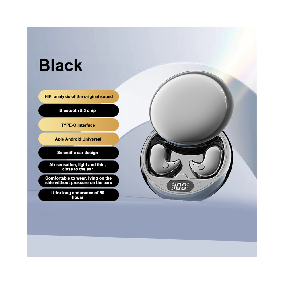 (Black) Sleep Earbuds Tiny Mini Invisible Headphones Hidden Noise Reduction Tws Black 9123213504255