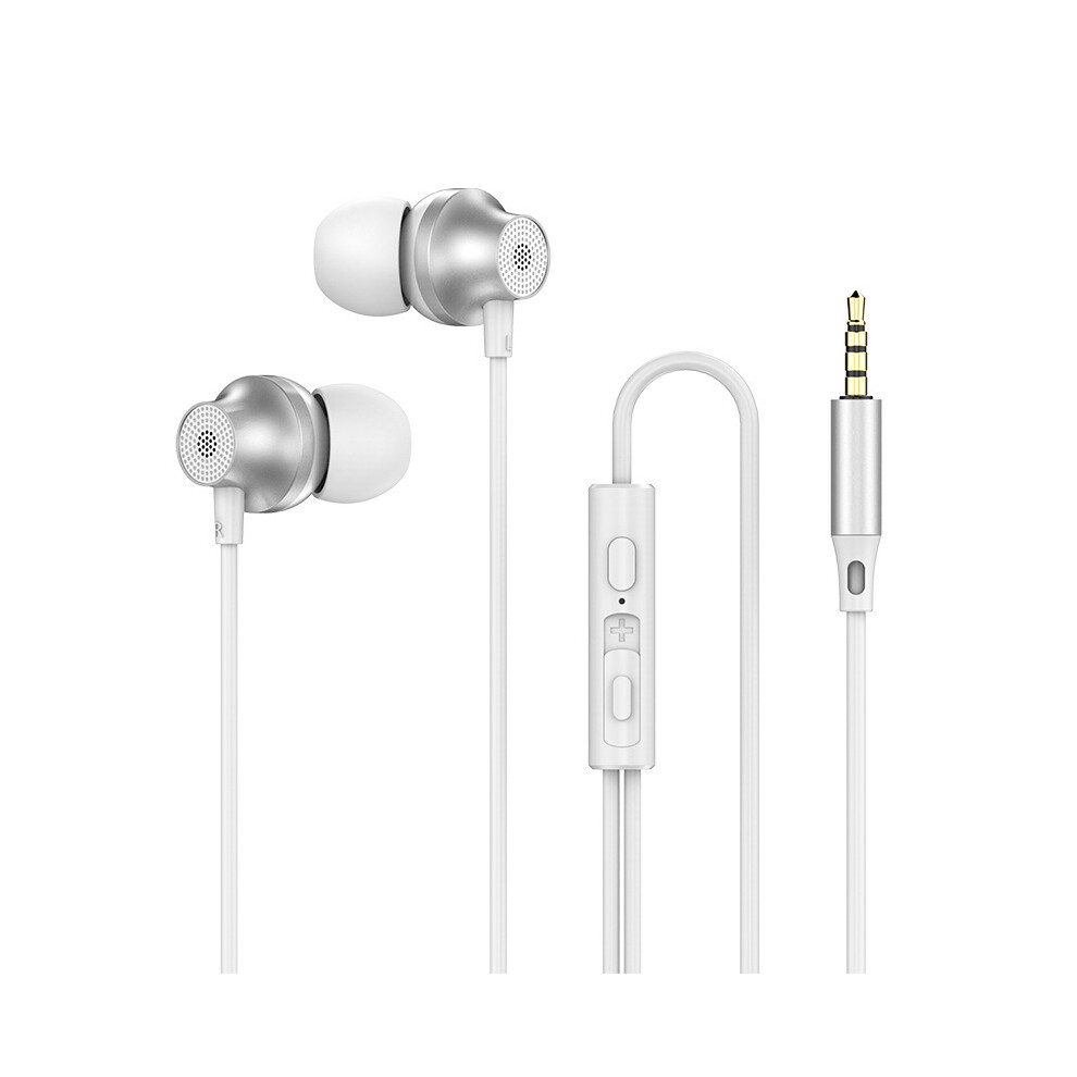 (3.5Mm Silvery) Wired Headphones With Microphone Mic 3.5 Stereo Earbuds With Bass Headphone 9123213469905
