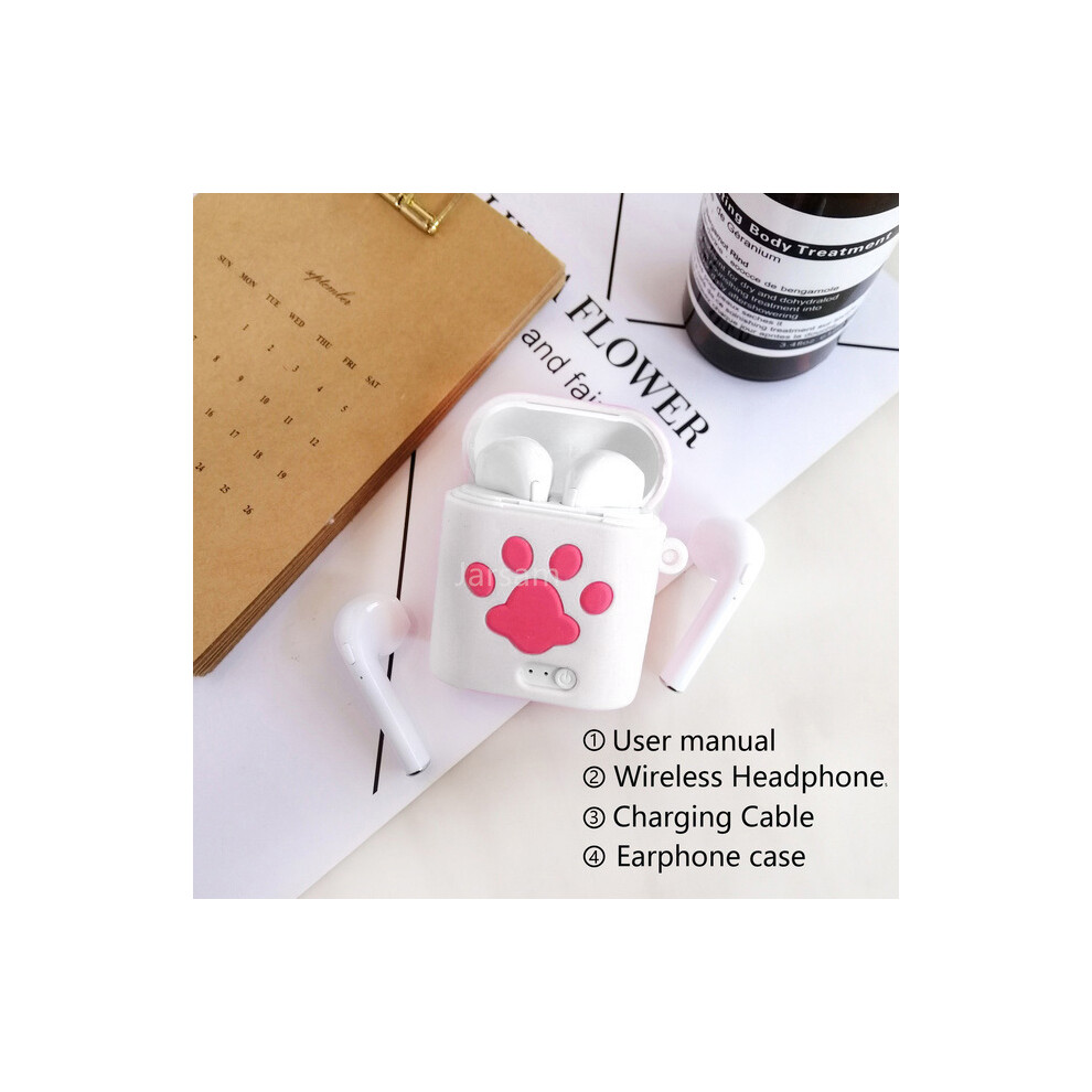 Maxpower (Whitepaws) I7 Mini Tws Cute Earphone Wireless Headphones Bluetooth Earbuds Blutooth