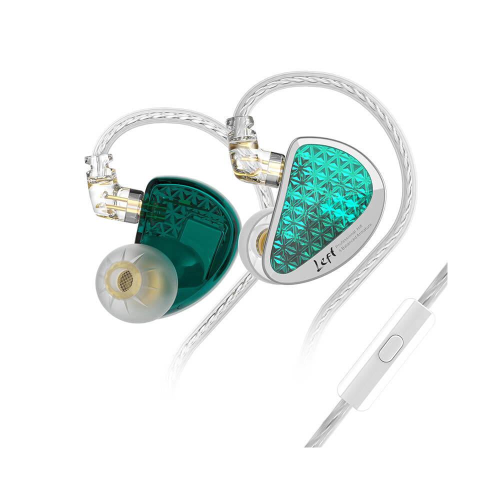 (AS16pro Cyan Mic) KZ AS16 Pro In Ear Wired Earphones 16BA Balanced Armature HIFI Bass Monitor