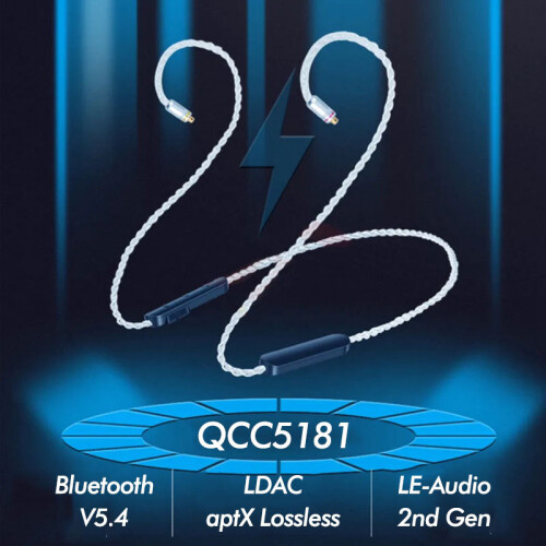 (2Pin) QCC5181 LDAC Wireless Module Bluetooth-Compatible 5.4 Earphone Detachable