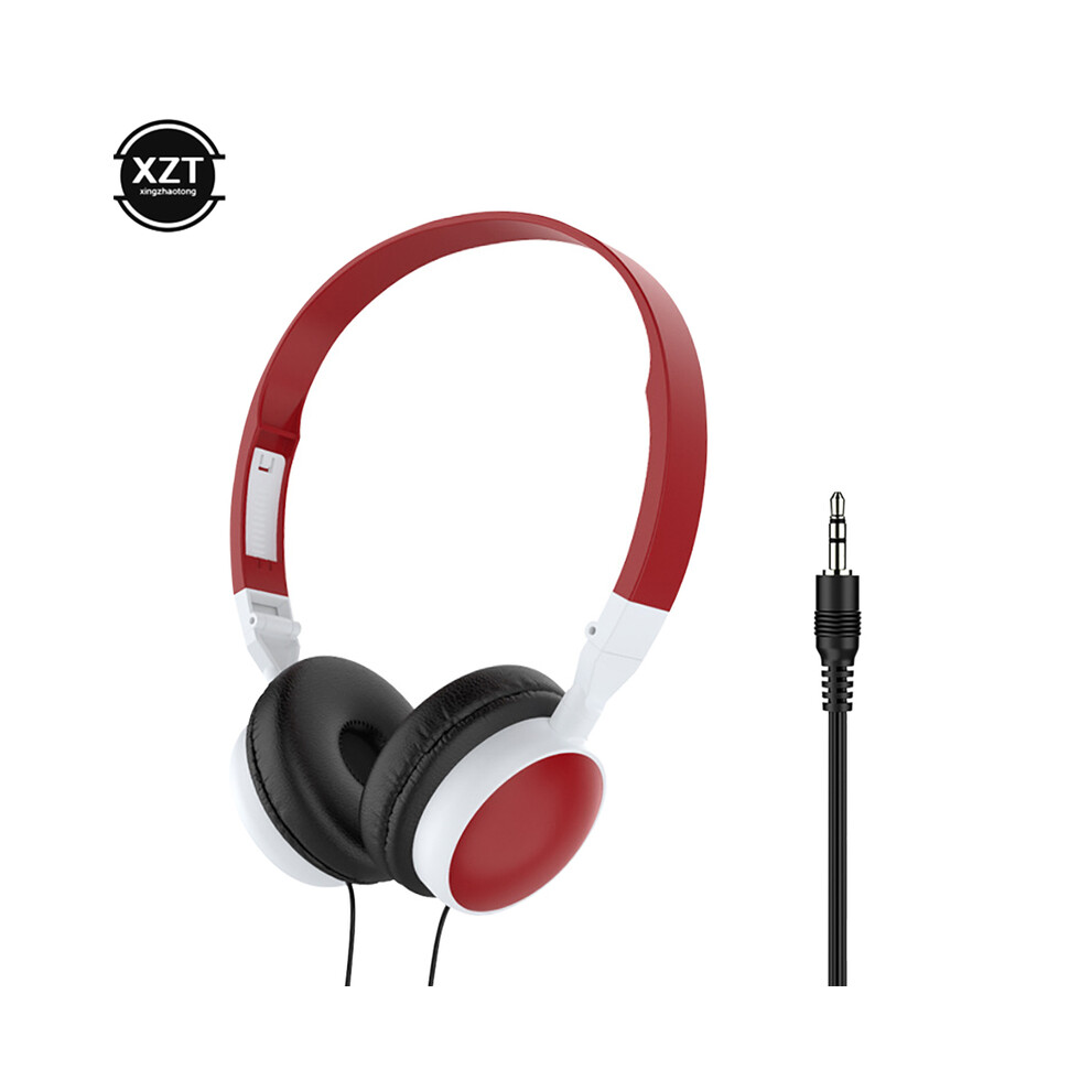 Maxpower (Red) Wi Foldable 3.5Mm Headphones Head Mounted Headset Earphone Headphones Red