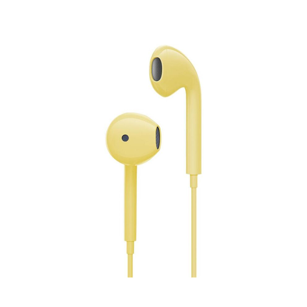 Maxpower (Yellow) Wired Earphones With Microphone 3.5Mm Earphones Plug In-Ear Headphones Yellow