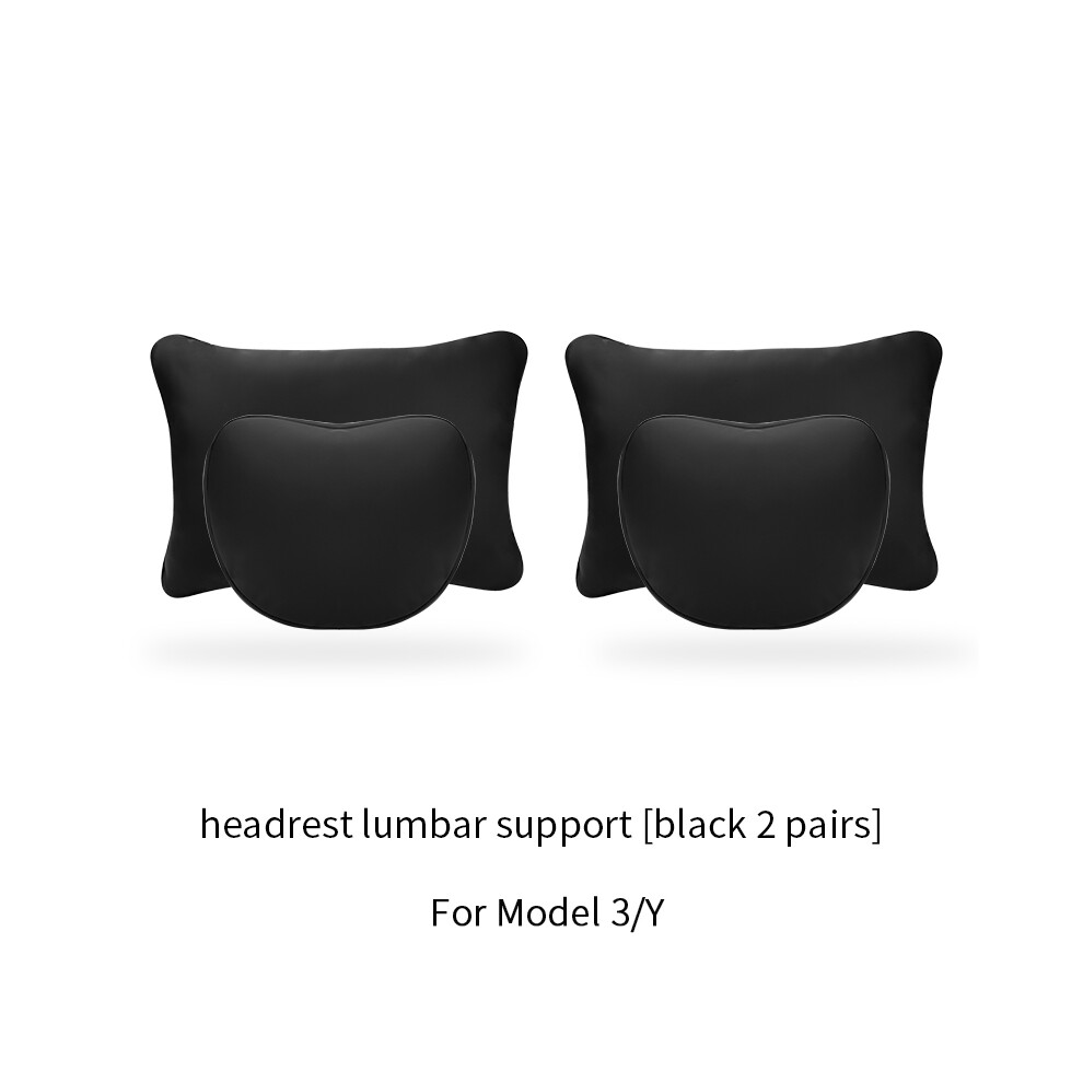 Maxpower (B6) High-Quality Leather Headrest And Lumbar Support Neck Pillow For Tesla