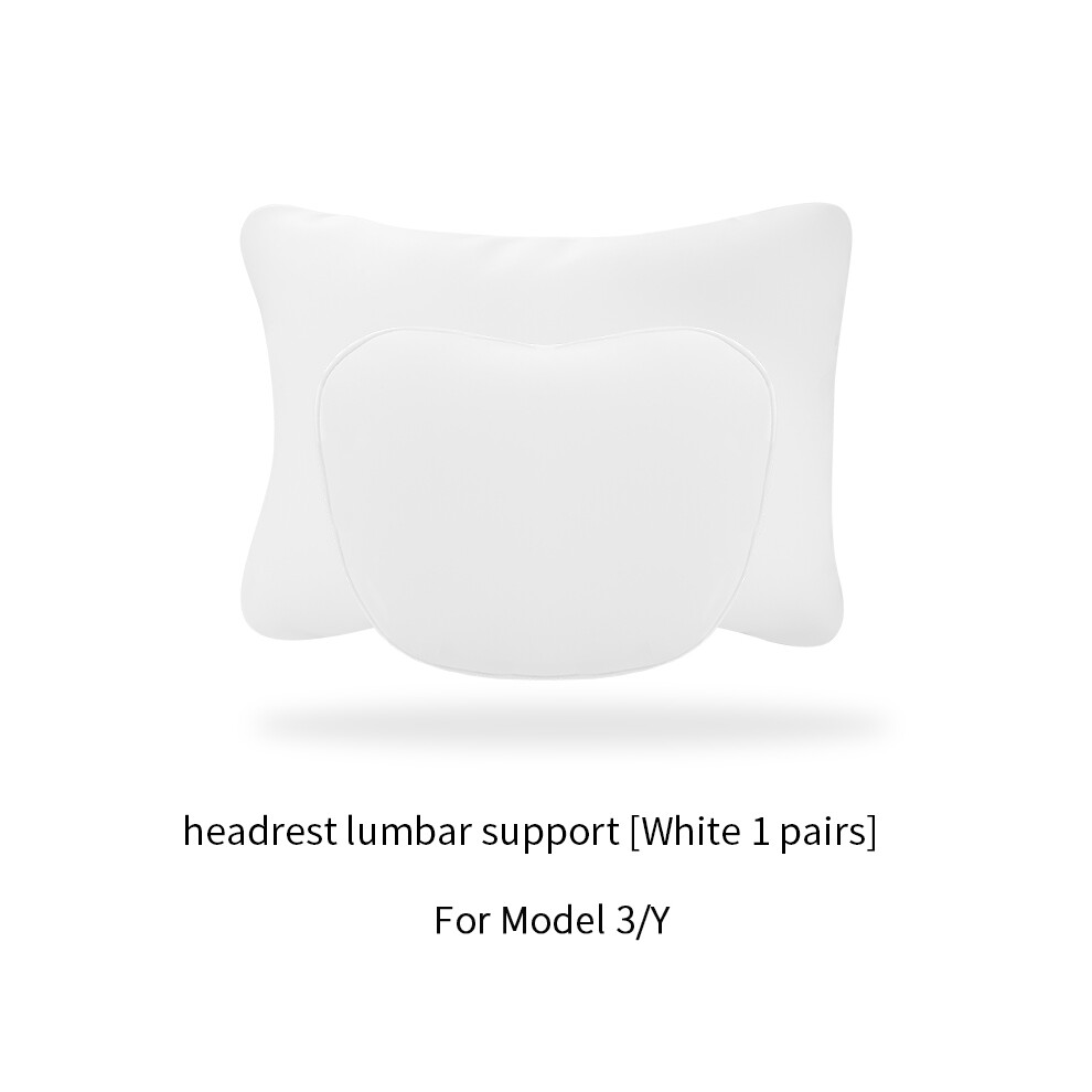 Maxpower (W5) High-Quality Leather Headrest And Lumbar Support Neck Pillow For Tesla
