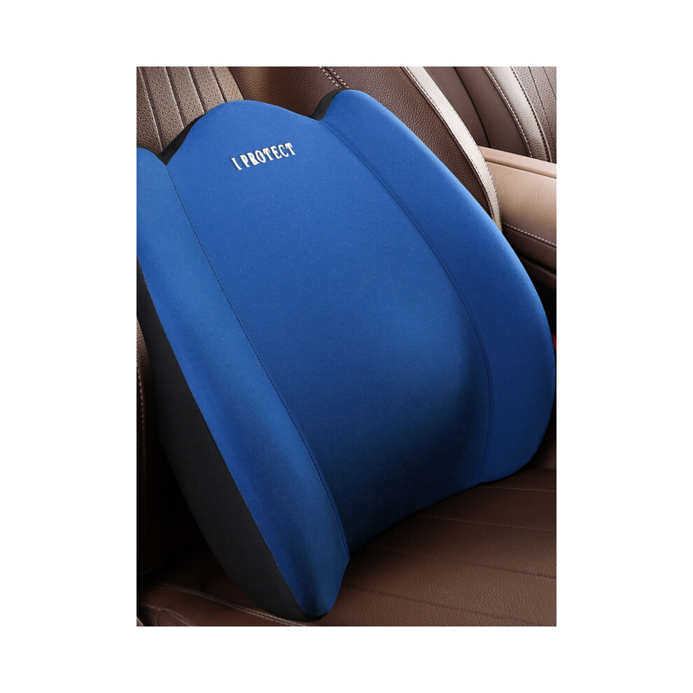 Maxpower ( Waist Pillow 1) Car Neck Headrest Pillow Rest Head Lumbar Support Cushion Auto Memory Blue