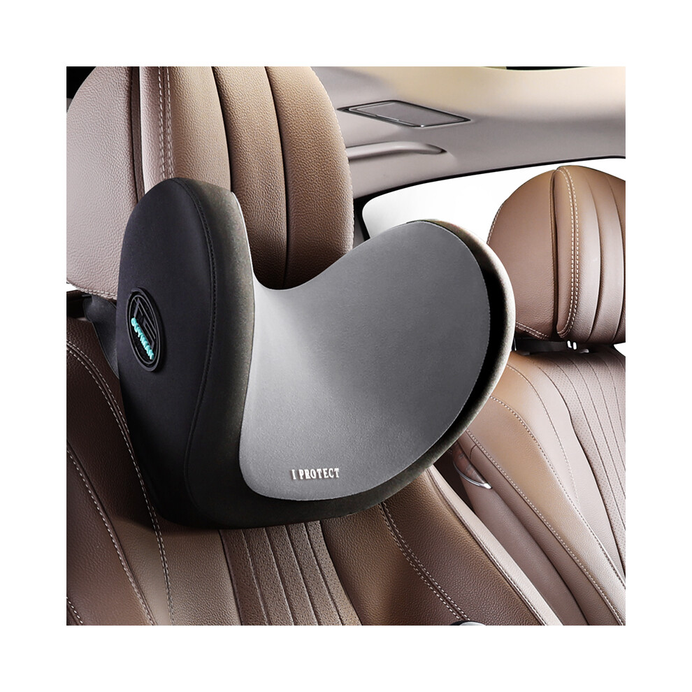Maxpower ( Neck Pillow 1) Car Neck Headrest Pillow Rest Head Lumbar Support Cushion Auto Memory Gray