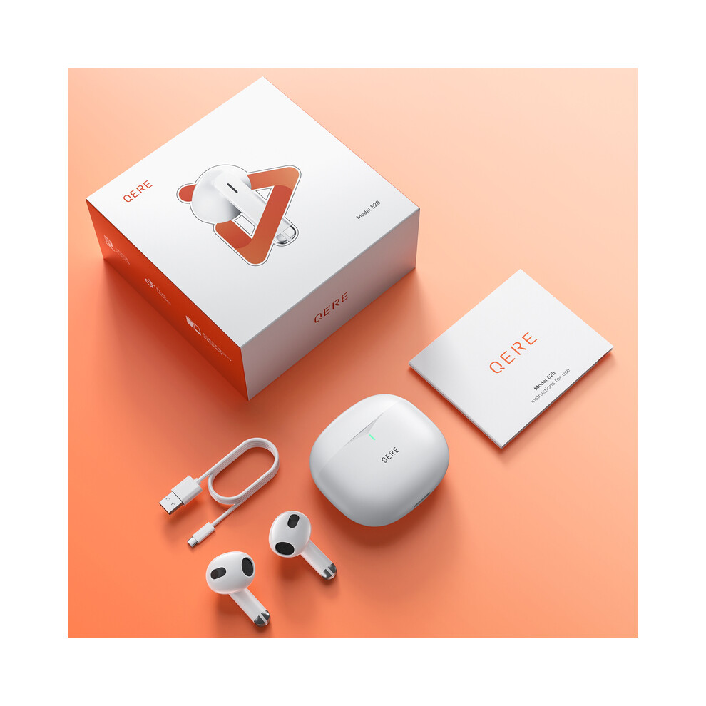Maxpower (Qere E28 ) Bluetooth Wireless Headphones,Qere E28,New Tws Hd Microphone,Hifi Earphones,13Mm White