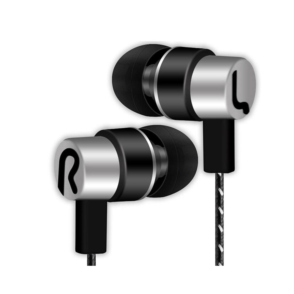 (Silver) Earphones Wired Earbuds For Phones Universal 3.5Mm In-Ear Stereo Headphones Silver 9123213456851