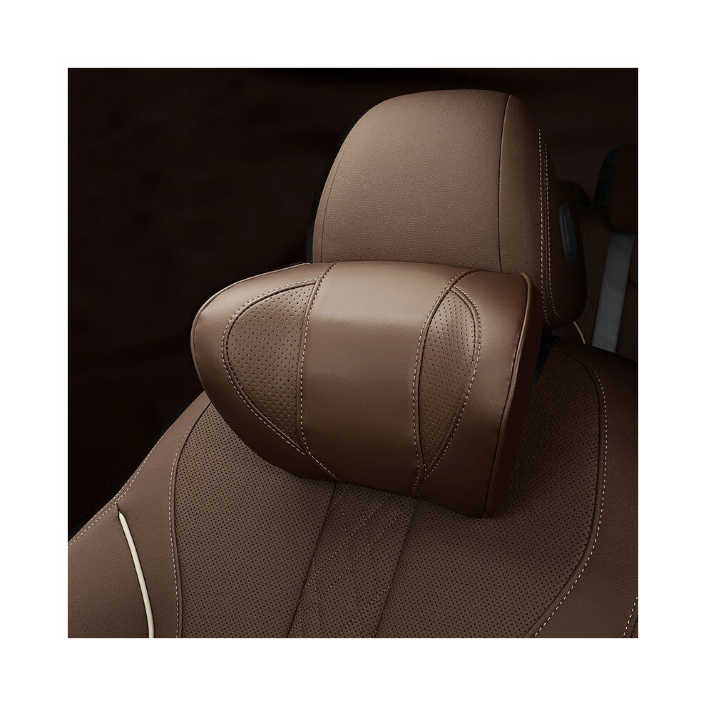 Maxpower ( Pillow) For Tesla Model 3 Y S X Neck Pillow Adjustable Strap Neck Headrest Washable Brown