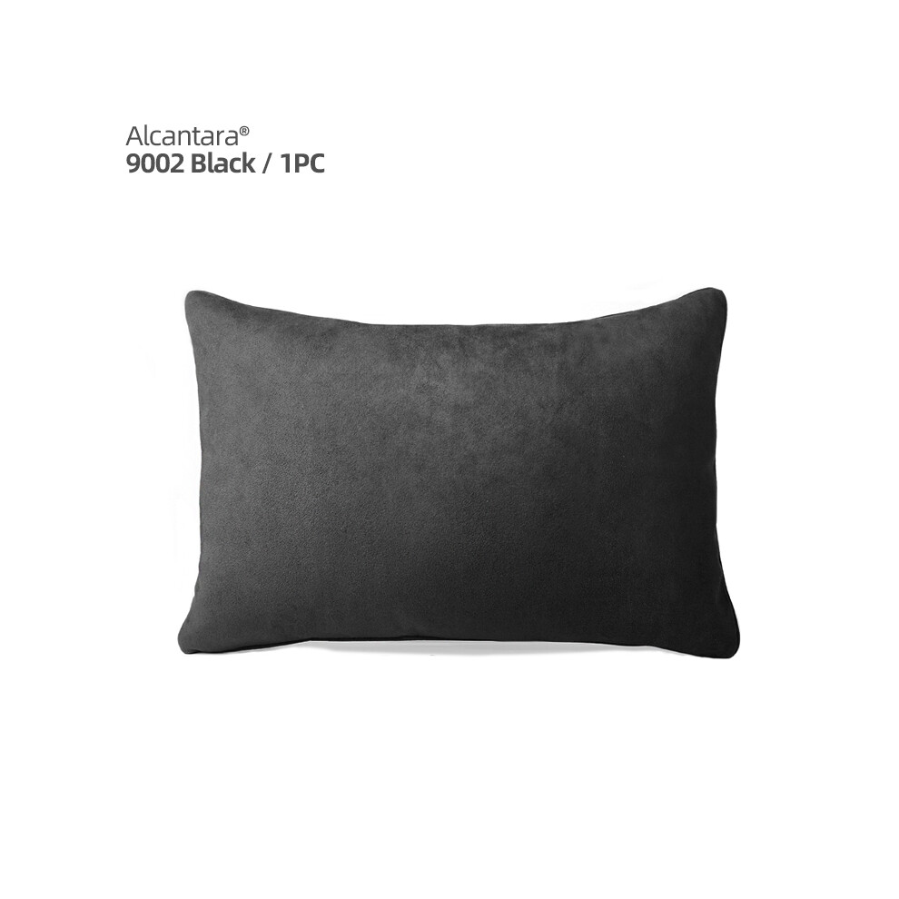 Maxpower (Alcantara 1Pc) Alcantara Car Lumbar Support Pillow Headrest Back Cushion Auto Accessories Black