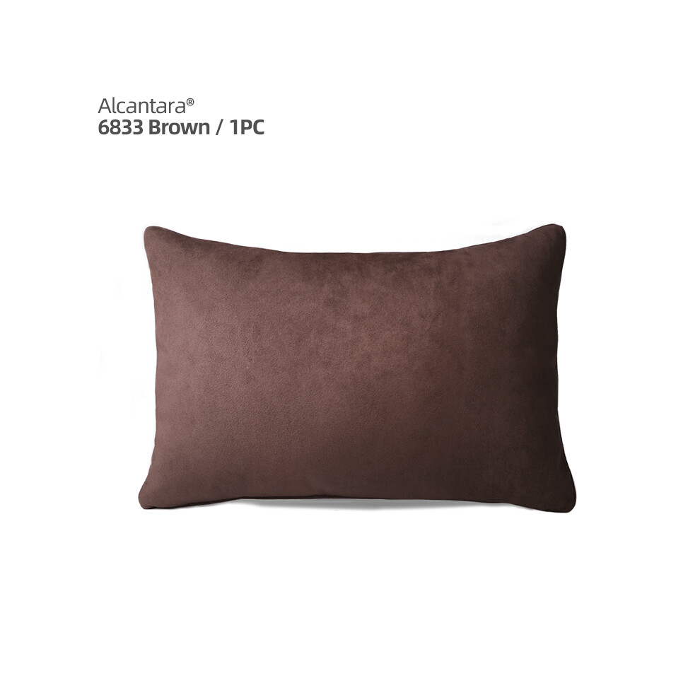 Maxpower (Alcantara Coffee 1Pc) Alcantara Car Lumbar Support Pillow Headrest Back Cushion Auto Accessories