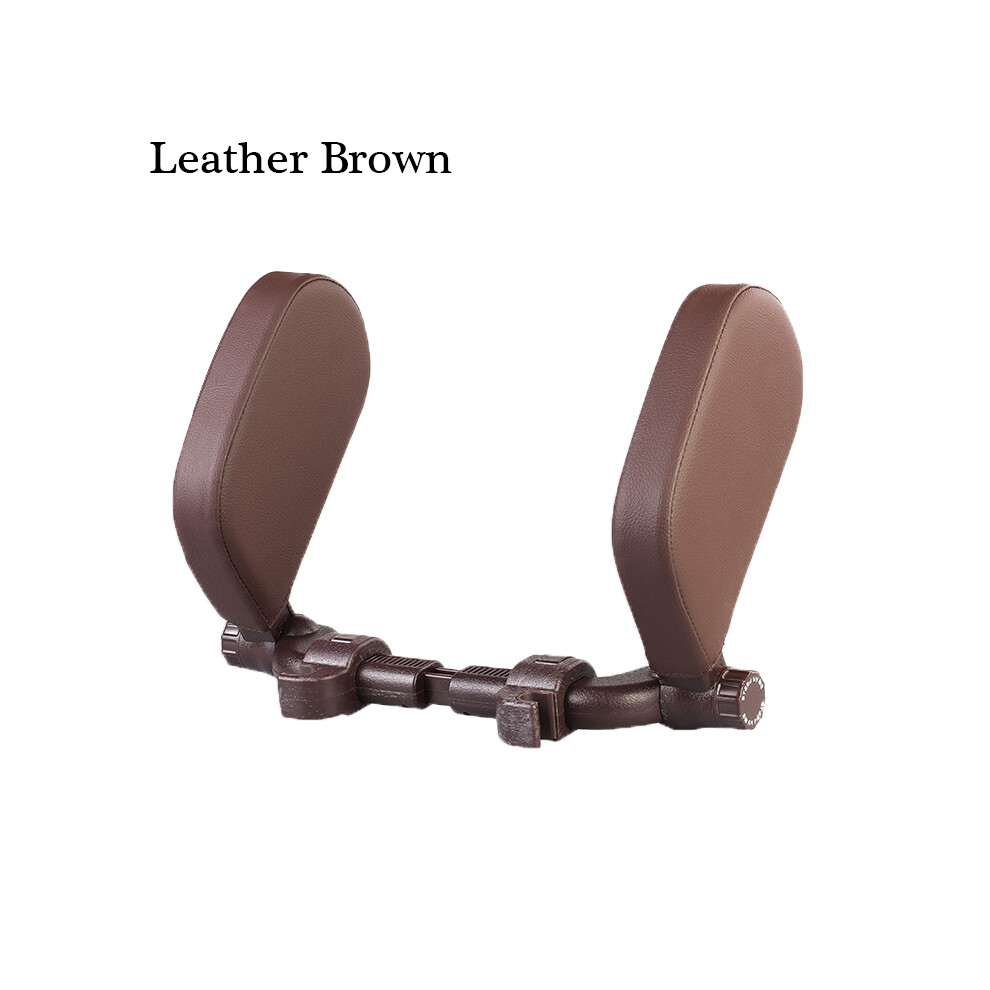 Maxpower (Leather Coffee) Car Seat Headrest Neck Pillow Travel Cushion For Sleep Car Pillow Neck