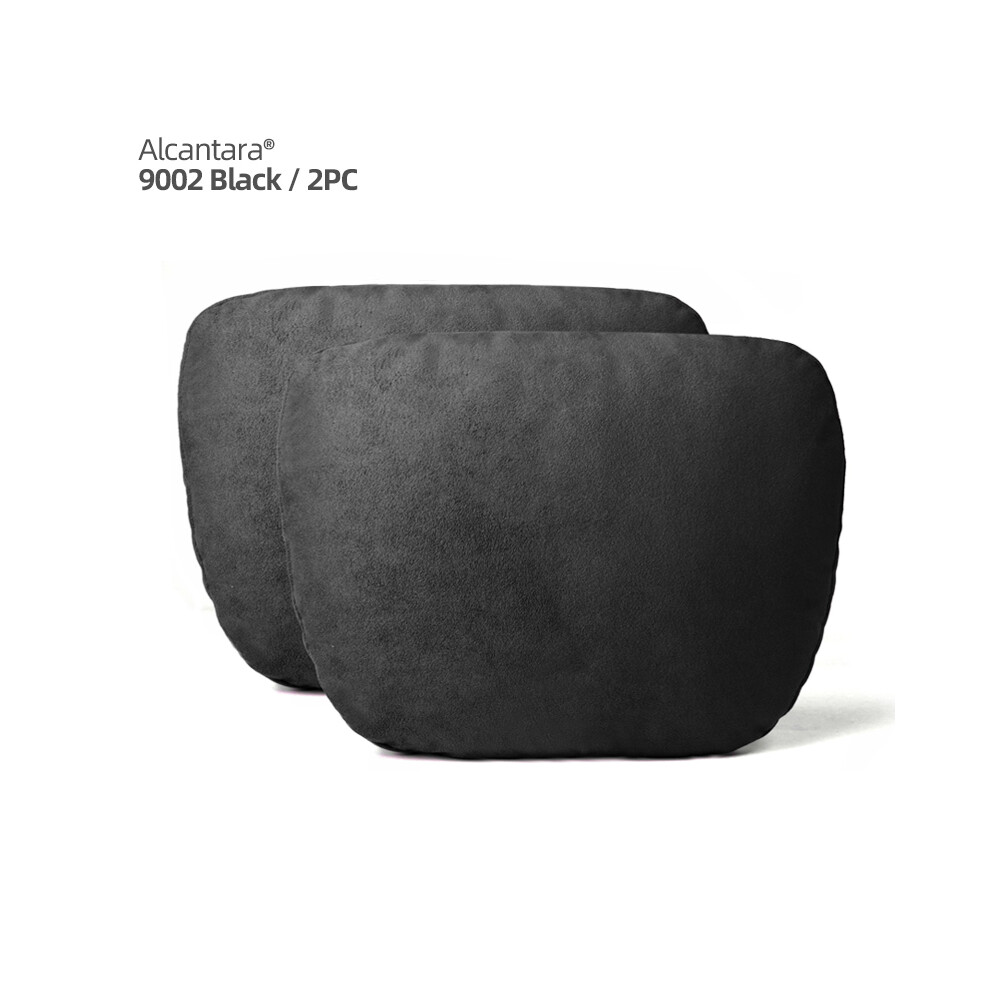 (Alcantara 2Pcs) Alcantara Car Headrest Cushion Neck Pillow Auto Interior Accessories For Black 9329547876567