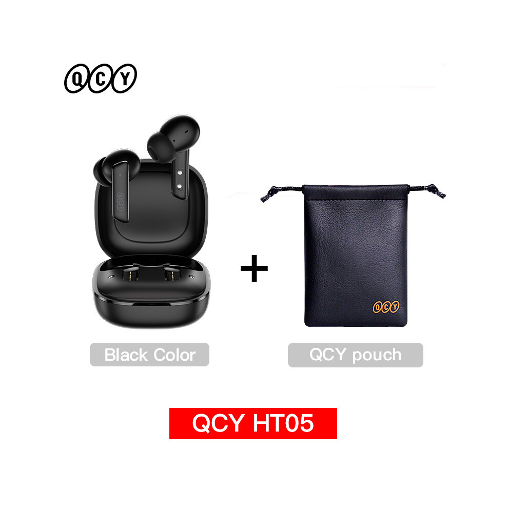 Maxpower (Black With Pouch) Qcy Ht05 Anc Wireless Earphone 40Db Noise Cancelling Bluetooth 5.2 Headphone