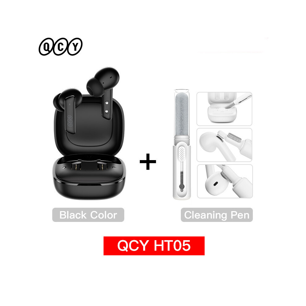 ( With Clearpen) Qcy Ht05 Anc Wireless Earphone 40Db Noise Cancelling Bluetooth 5.2 Headphone Black 9123213457421