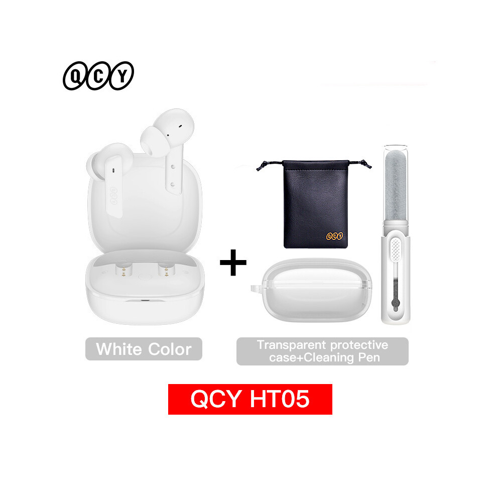 (Whi With Accessories) Qcy Ht05 Anc Wireless Earphone 40Db Noise Cancelling Bluetooth 5.2 Headphone 9123213457490