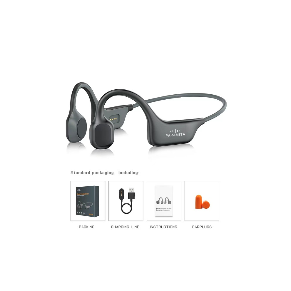 Maxpower (Dg08 ) Dg08 Conduction Headphone Wireless Bluetooth Headset With Mic Bt 5.3 Black