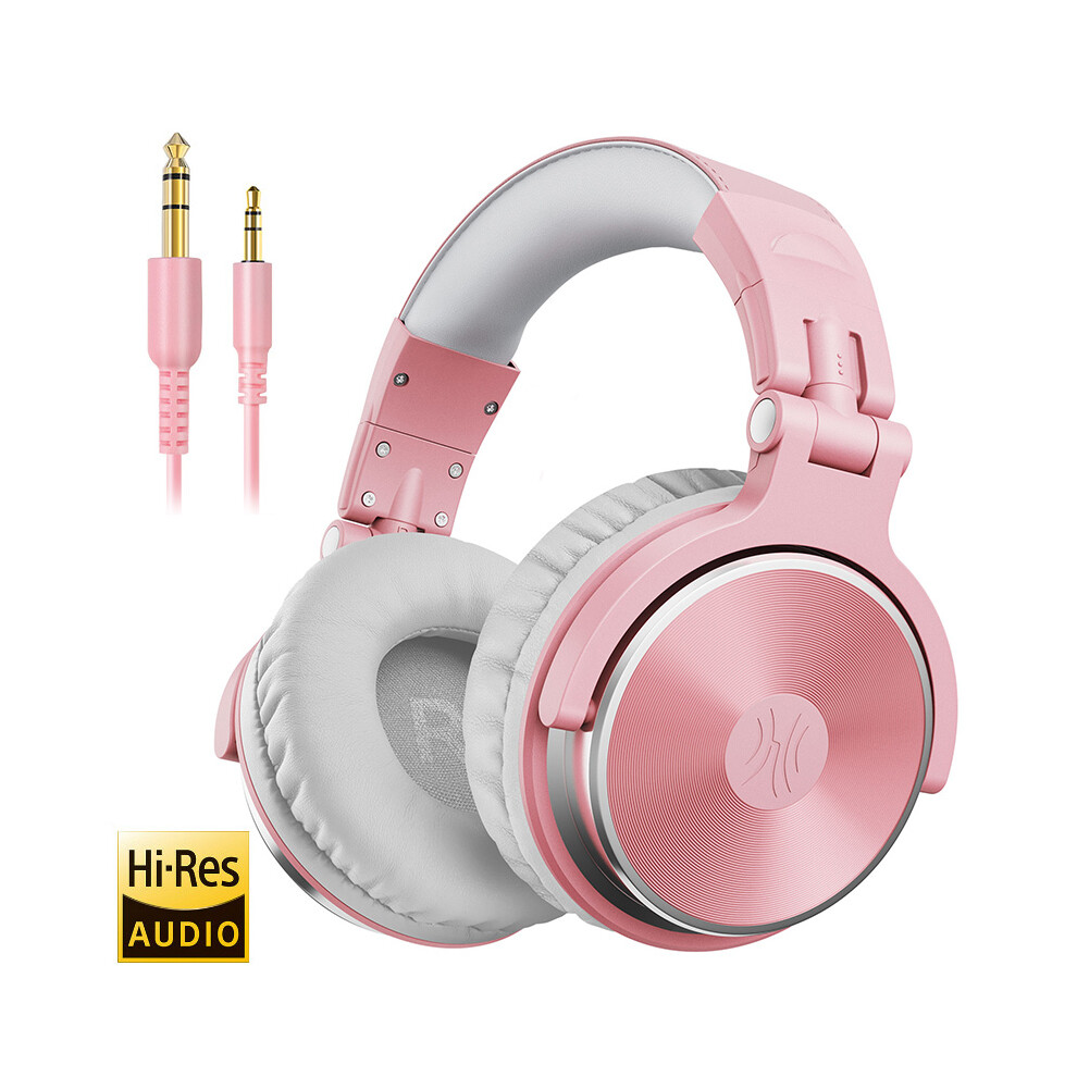 (Pink) Oneodio Over Ear Headphones Hifi Studio Dj Headphone Wired Monitor Music Pink 9123213436136