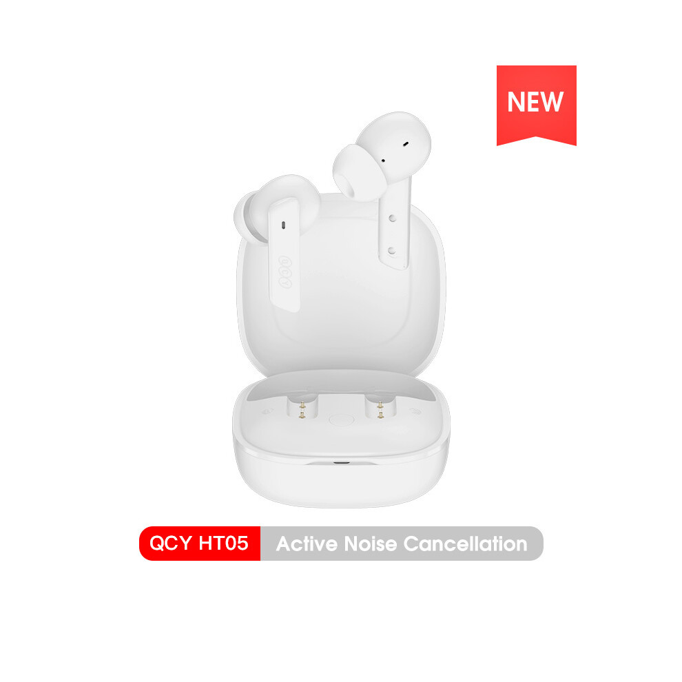 Maxpower (Ht05 ) Qcy Ht05 Anc Wireless Tws Bluetooth 5.2 Earphones 40Db Active Noise Cancellation White